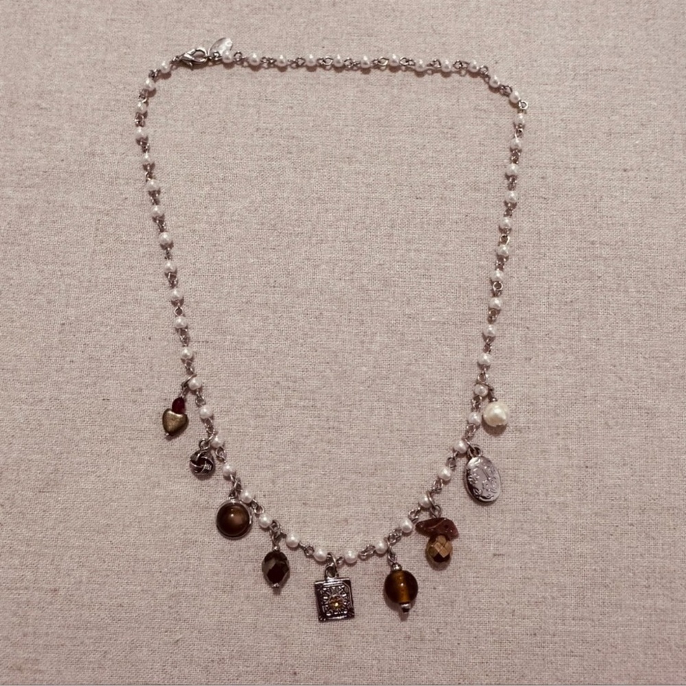Vintage | Necklace | Limited Charm Faux Pearl Necklace - Picture 6 of 11